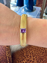 Load image into Gallery viewer, Gold Coil Bracelet w/ Crystal