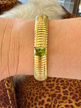 Load image into Gallery viewer, Gold Coil Bracelet w/ Crystal