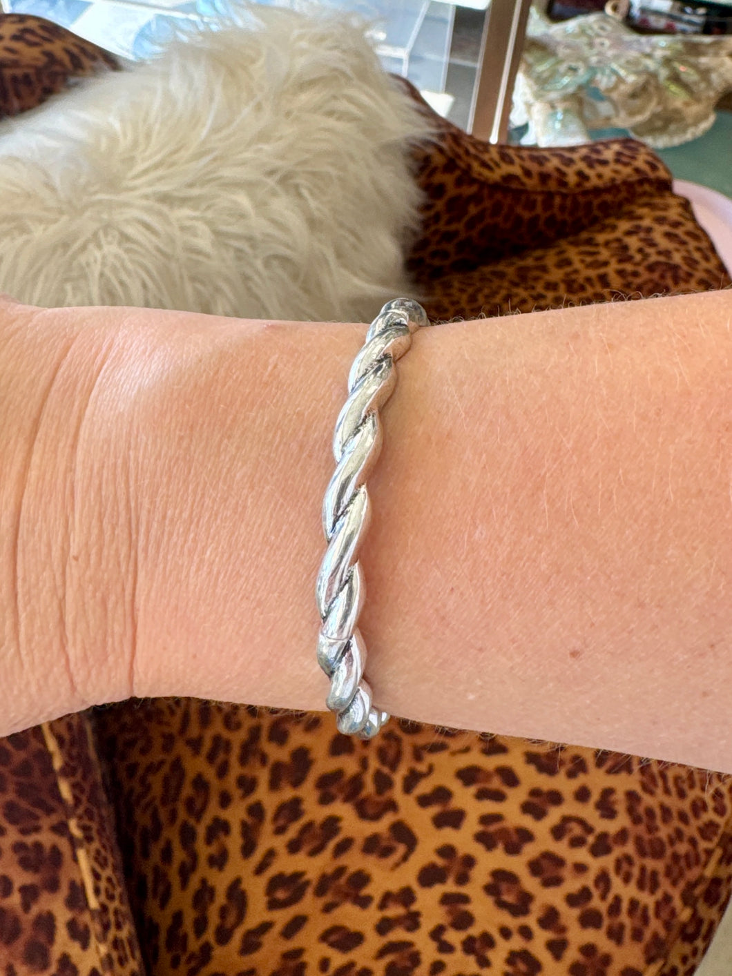 Stretchy Bracelet-Silver Rope