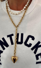 Load image into Gallery viewer, Long Heart Drop Gold Necklace