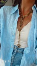 Load image into Gallery viewer, Long Heart Drop Gold Necklace