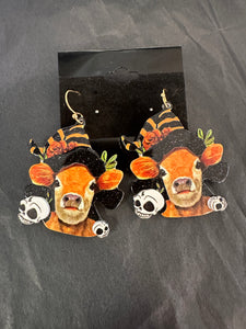 Scary Cow Earrings
