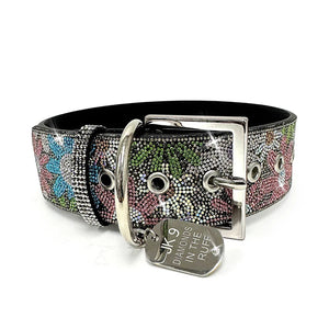 Jacqueline Kent Dog Collar Flower Power Hematite