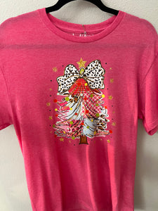 Christmas Tree Tee-Pink