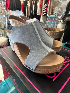 Corkys Tiffanee Blue Denim Wedge