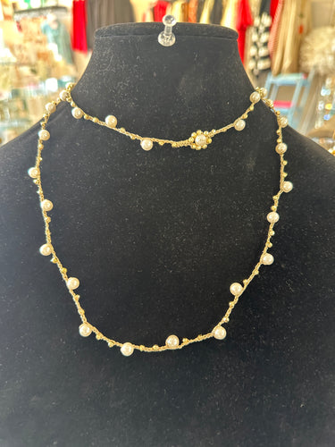Jacqueline Kent Pearl and Gold Necklacs
