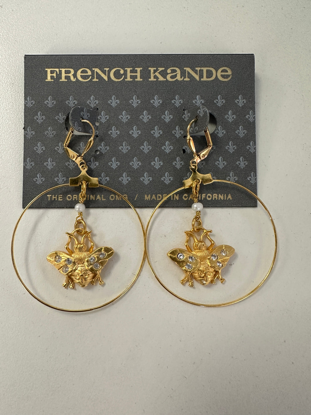 French Kande Bee Hoop Earring
