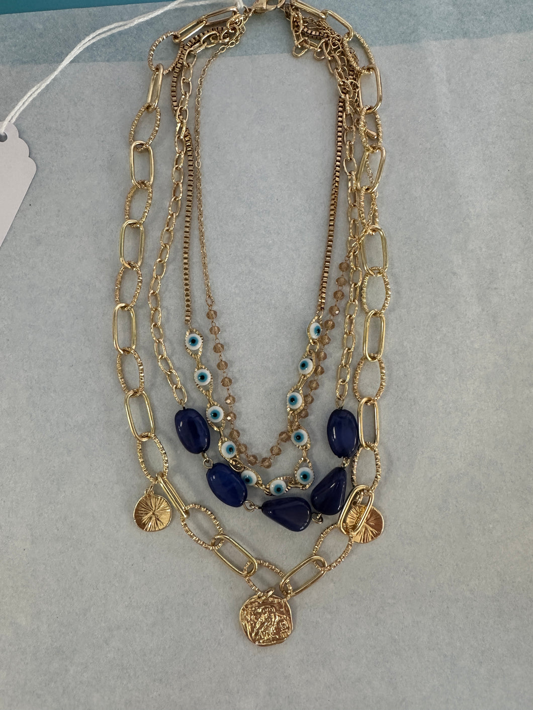 Blue Stack Necklace