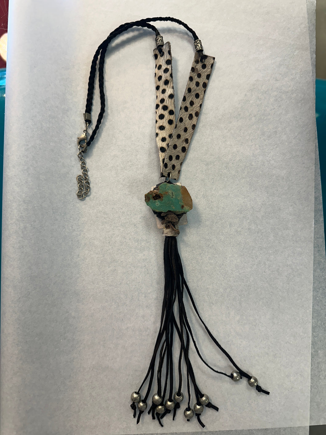 A Rare Bird Animal Print & Turquoise Necklace