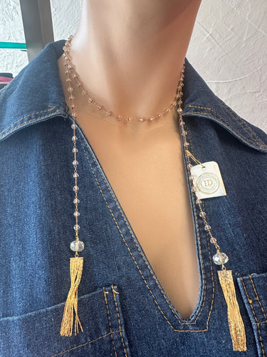 Inspired Designs Long Crystal Lariat