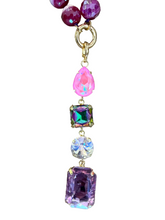 Load image into Gallery viewer, Crystal Charm Necklace Plum 16"