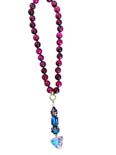Load image into Gallery viewer, Crystal Charm Necklace Wine 16"