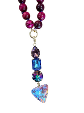 Load image into Gallery viewer, Crystal Charm Necklace Wine 16"