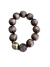 Load image into Gallery viewer, Large Beaded Magnetic Bracelet-Brown