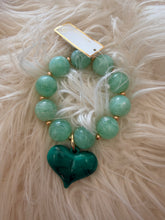 Load image into Gallery viewer, Marble Heart Stretchy Bracelet-Green/Mint-Water Resistant
