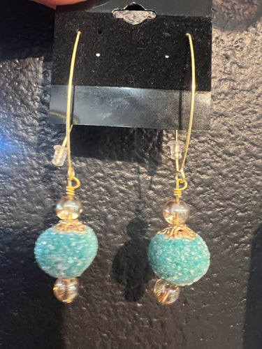 JT Drop Turquoise Gold Ball Earring