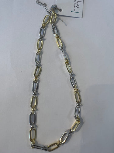 JT Mixed Metal Small Paperclip Link Necklace