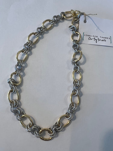 JT Mixed Metal Circle Necklace
