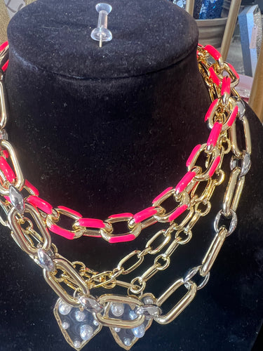 JT chain necklace coral