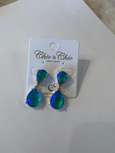 Rhinestone Tear Drop Earring