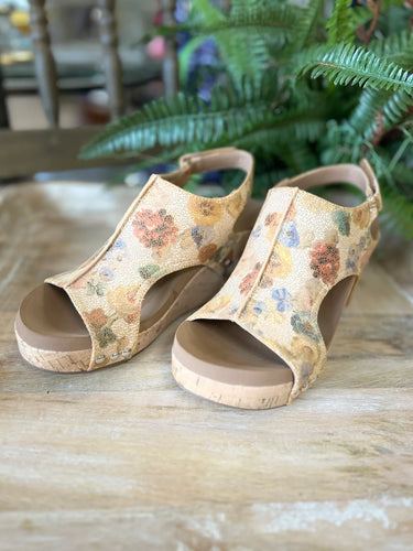 Corkys Carley Camel Washed Flower Shoe