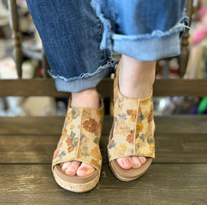 Corkys Carley Camel Washed Flower Shoe