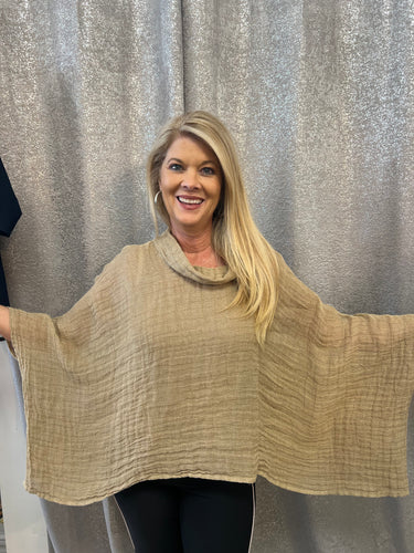 MII Linen Cowneck Top