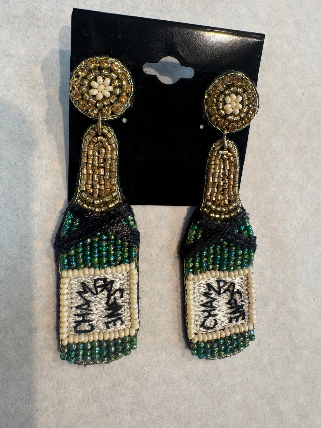 Green Champagne Earrings