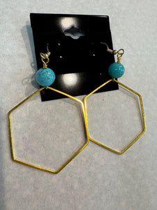 Turquoise and Gold Earrings