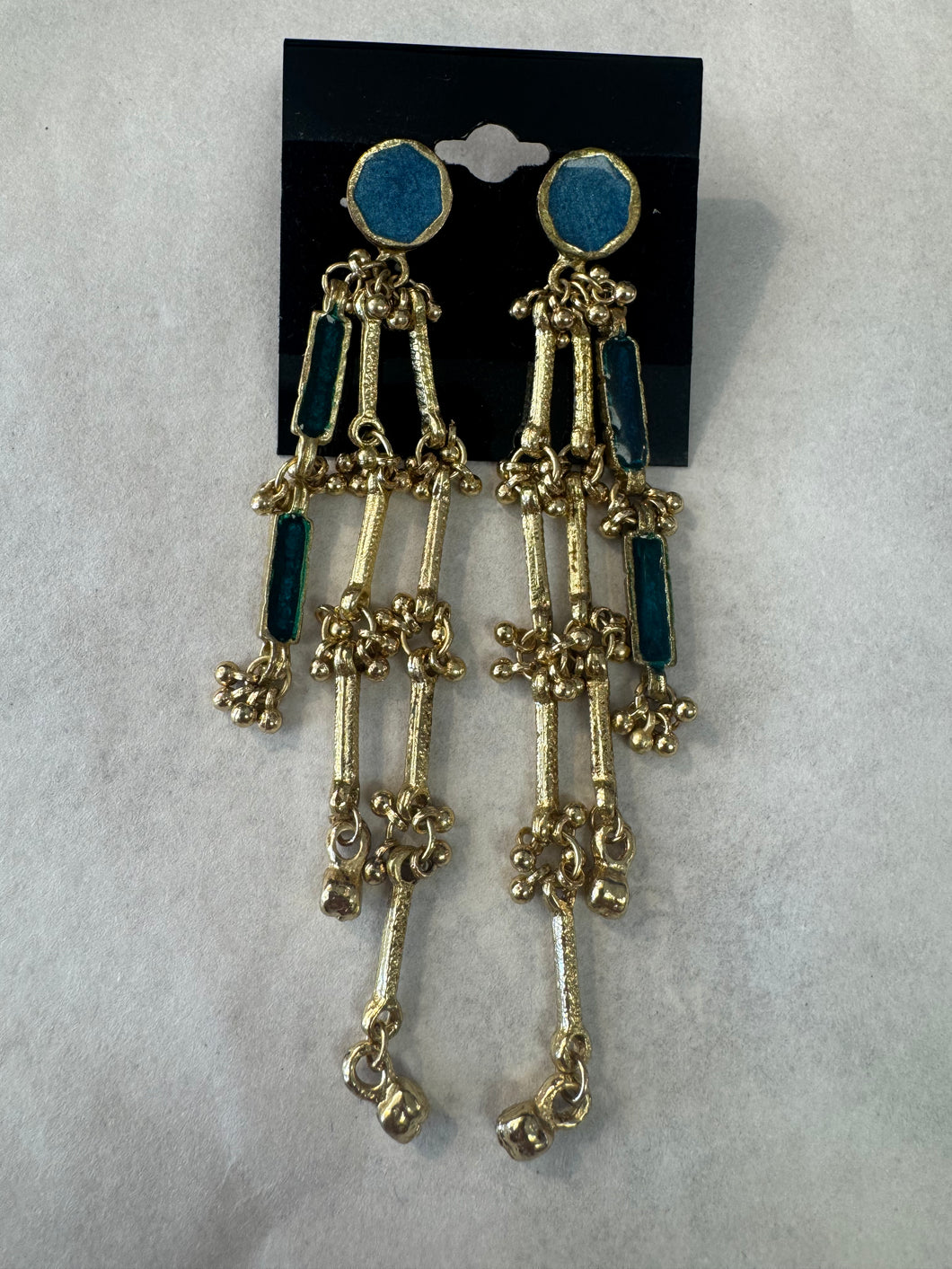 Blue Enamel Earrings