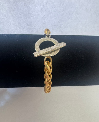 Laken Bracelet Gold with Silver Toggle