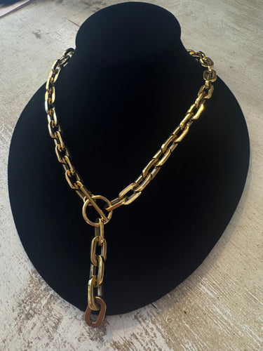 Gold Link Paperclip Necklace