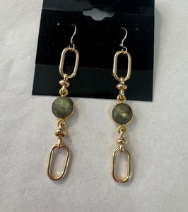 Tess Earrings Gold with Labradorite