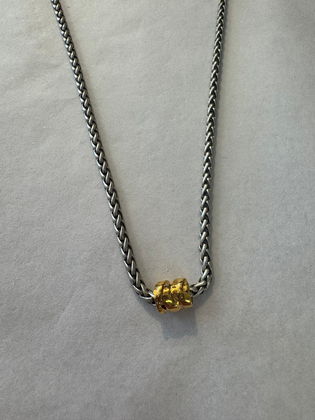 Eaves Necklace Antique Silver Gold Barrel