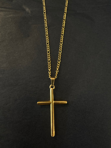 Gold Cross Necklace Large Gold