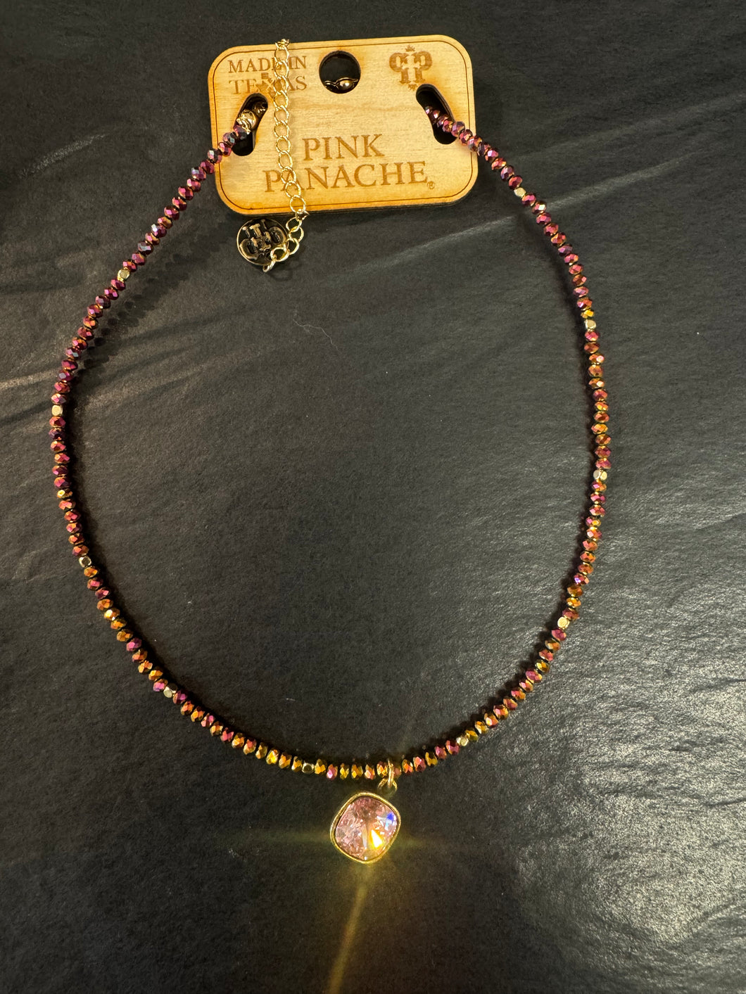 Multi Choker Pink Stone