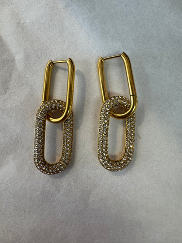 Double Gold Dangle Earrings