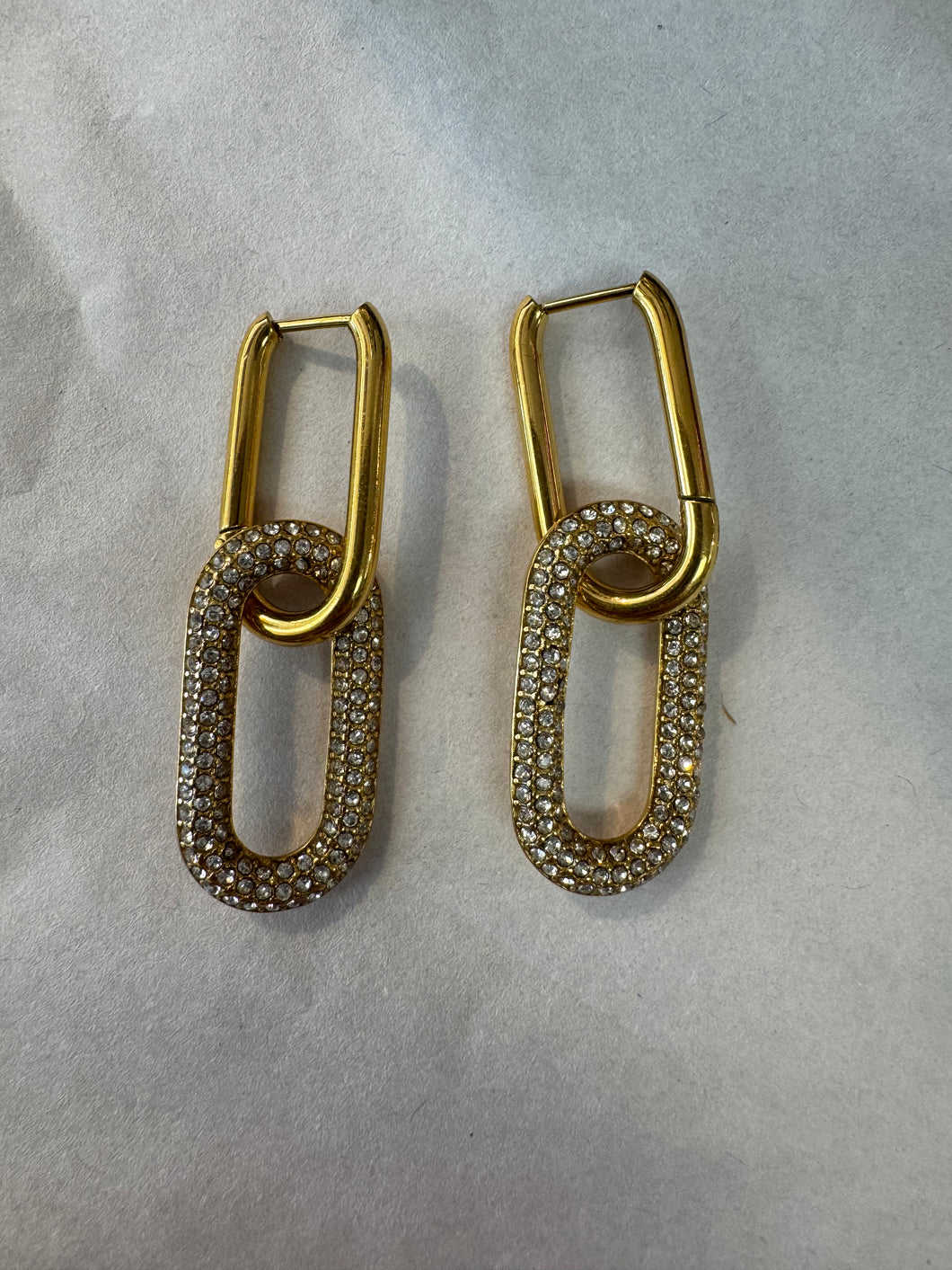 Double Gold Dangle Earrings