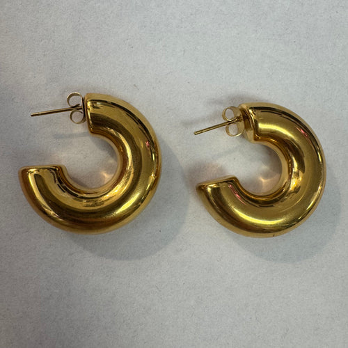 Thick Circle Hoop Earrings
