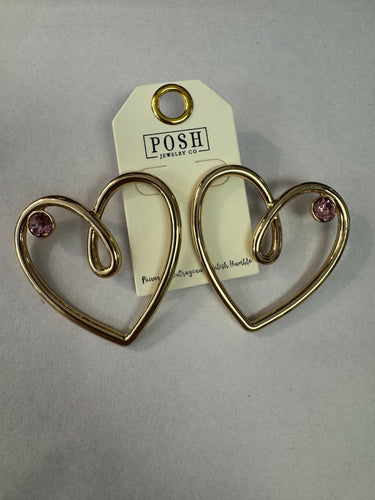 Rhinestone Heart Earrings