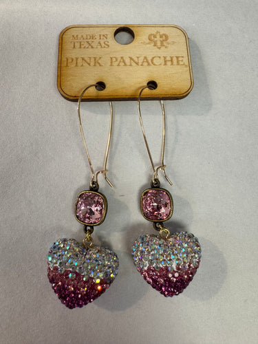 Bedazzled Heart Earrings