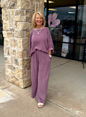 Made In Italy Gauze Pants Plum