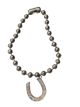 Load image into Gallery viewer, Horseshoe Bling Silver Ball Necklace