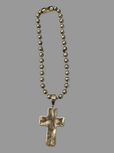 Load image into Gallery viewer, Cross Ball Necklace-Brass