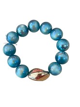Load image into Gallery viewer, Chunky Pearl/Gold Stretchy Bracelet