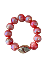 Load image into Gallery viewer, Chunky Pearl/Gold Stretchy Bracelet