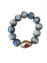 Load image into Gallery viewer, Chunky Pearl/Gold Stretchy Bracelet