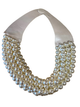 Load image into Gallery viewer, Multi Layered Pearl Beaded Collar Magnetic Necklace