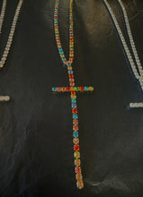 Load image into Gallery viewer, Cross Crystal Necklace Multicolor