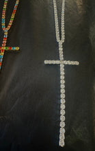 Load image into Gallery viewer, Cross Crystal Necklace Silver